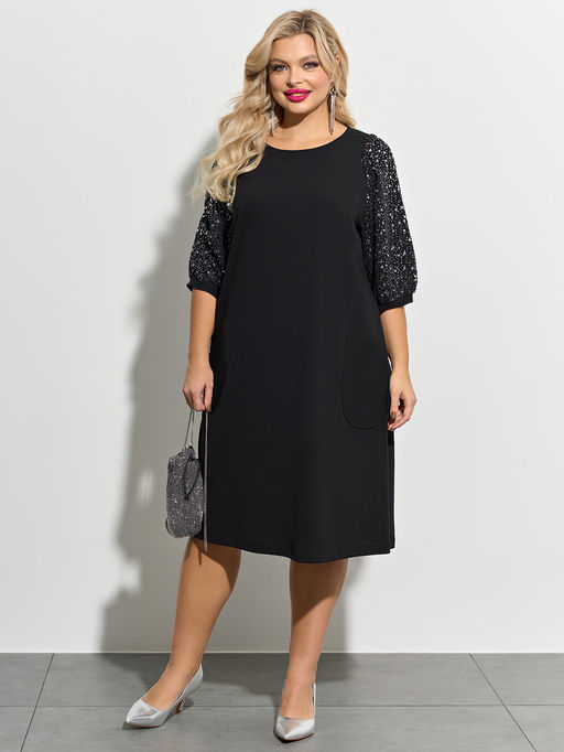 Платье 0218-2 черный муар