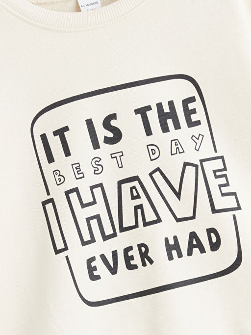 Bask?l? Erkek ?ocuk Sweatshirt