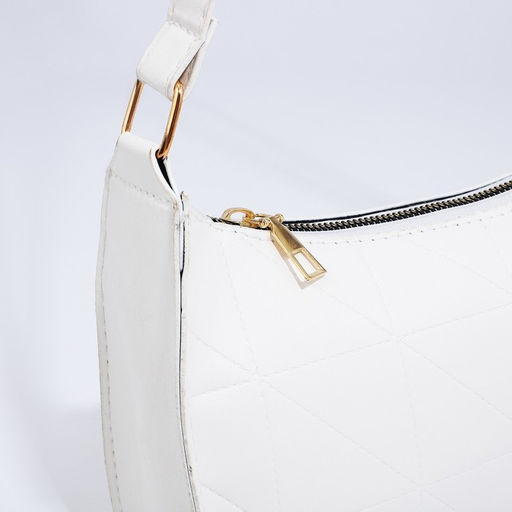 Сумка-багет на молнии, цвет белый - Simaland фото 4