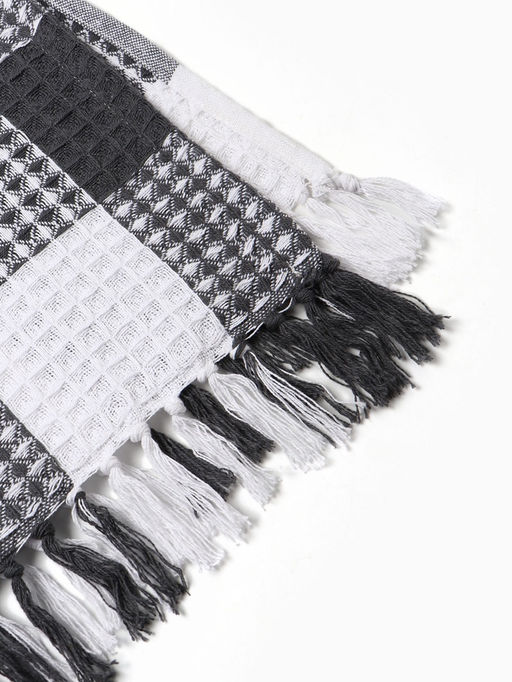 Плед вафельный «Этель. Клетка», 220×240 см, хлопок 100%, серый