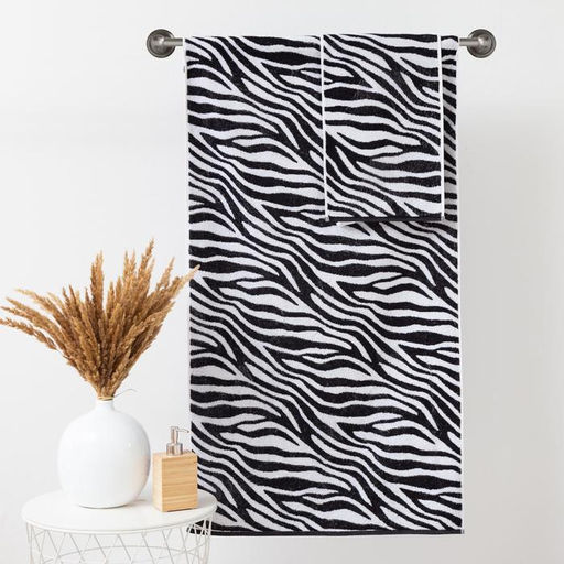 Полотенце махровое Этель ЧБ Зебра, пестроткань, 30х60 см  фото 5