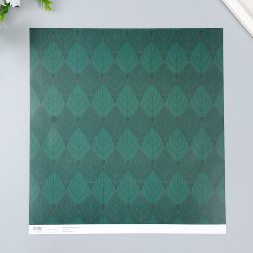 Цена за 5 шт. Бумага для скрапбукинга двусторонняя «Монстрики и листья», плотность 180 г, 30.5×32 см