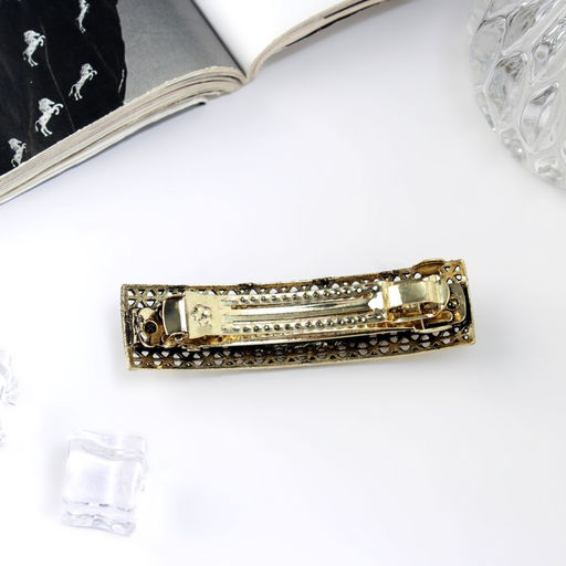 Заколка - автомат для волос «Роуз», прямой, 8.5 см, тёмное золото