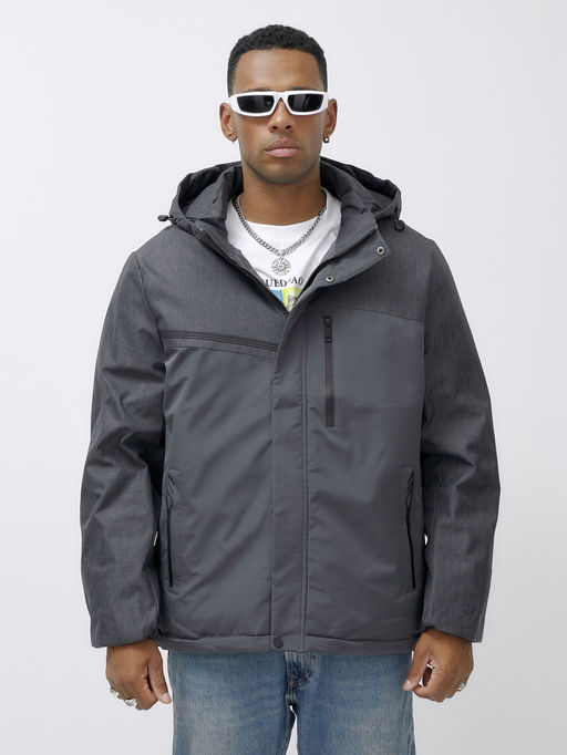 Куртка спортивная мужская зимняя большого размера темно-серого цвета 66613TC - Mtforce фото 7