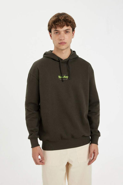 Толстовка свободного кроя с капюшоном Rick and Morty - Defacto фото 4