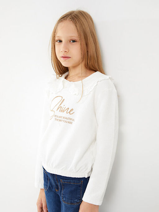 Bebe Yaka Nak??l? Uzun Kollu K?z ?ocuk Sweatshirt - Waikiki фото 2