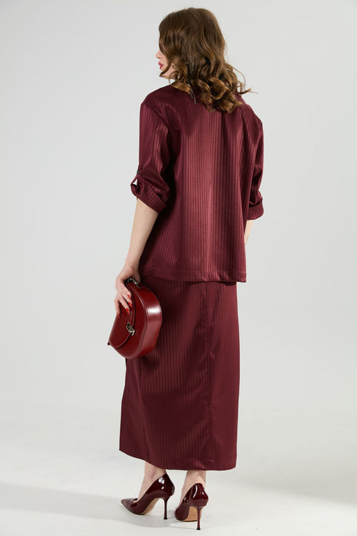 Юбка NIKVA н971-5 бургунди в полоску фото 3