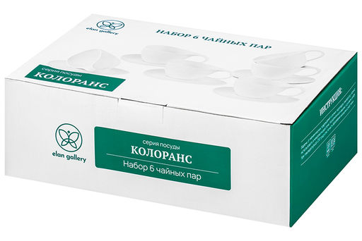 Чайный набор 12 пр. 300 мл Колоранс белый - Elan gallery фото 10