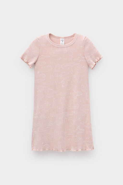 К 1180/24/зоопарк на дымчатой розе сорочка для дев