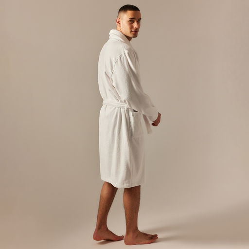Халат махровый мужской SL HOME: Basic «Блан де Блан», размер S, хлопок 100%, белый