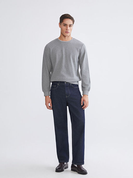 Bisiklet Yaka Erkek Sweatshirt