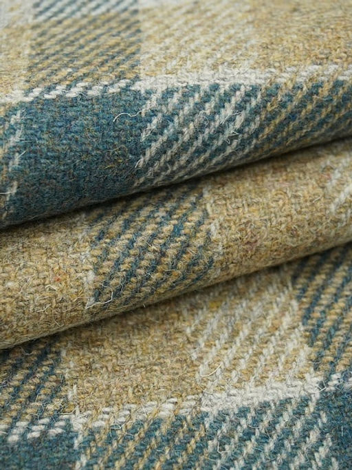 Шерсть пальтово-костюмная Твид Клетка цв.морская волна, ш.1.45м, шерсть-50%, п/э-50%, 390гр/м.кв - Купава фото 7