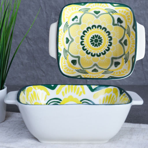 Салатник квадратный 15,5х12,5х5 см с ручками / ZY010 /уп 12/72/_ - Галеонтрейд фото 2