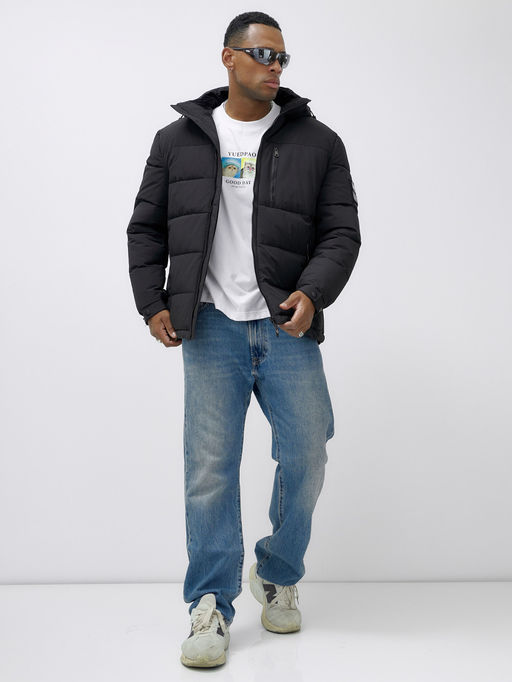 Куртка спортивная мужская зимняя большого размера черного цвета 617Ch - Wonderrman фото 12