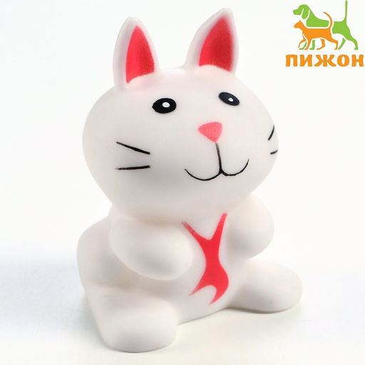 Игрушка пищащая Кот для собак, 8,5 см, белая