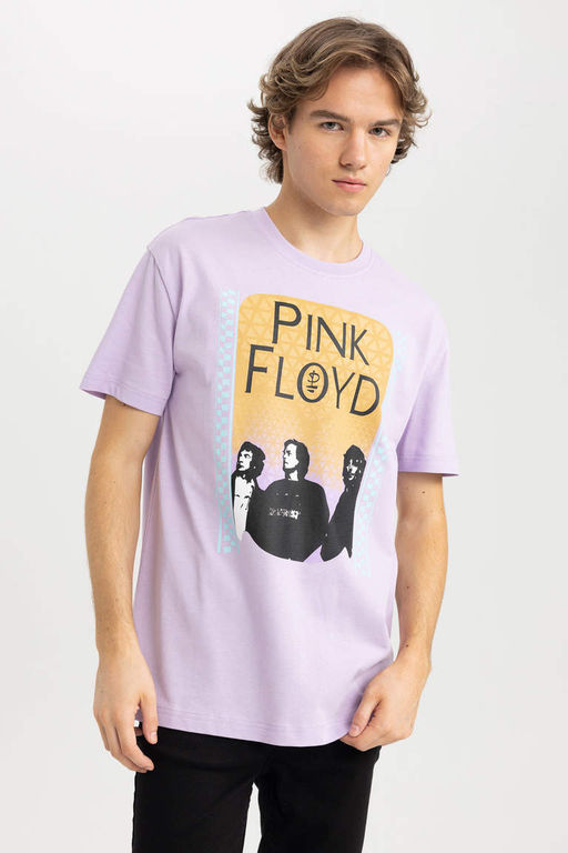 Футболка Pink Floyd Regular Fit с круглым вырезом и короткими рукавами - Defacto фото 5