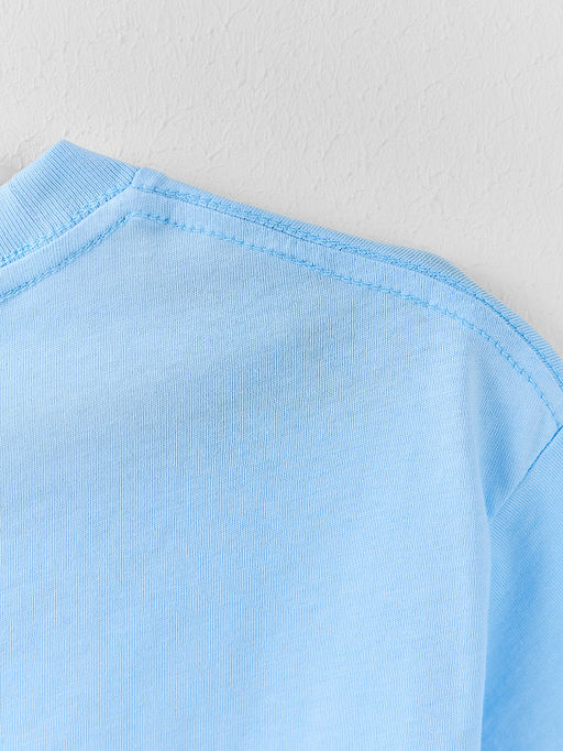 Футболка для девочек голубая прямого кроя - Mark formelle фото 7