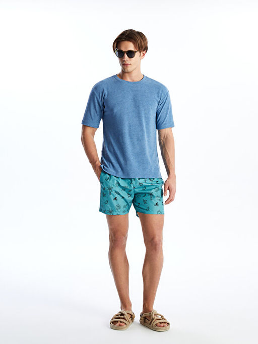 K?sa Boy Desenli Erkek Deniz ?ortu