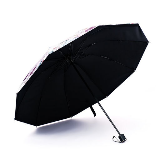 Зонт механический «Птицы с цветами», эпонж, 4 сложения, 10 спиц, R=56/63 см, d=112 см, МИКС