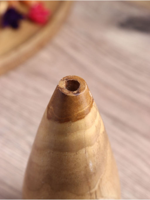 Ваза для сухоцветов «Винтаж», 8×8×17 см, дерево джати, коричневая