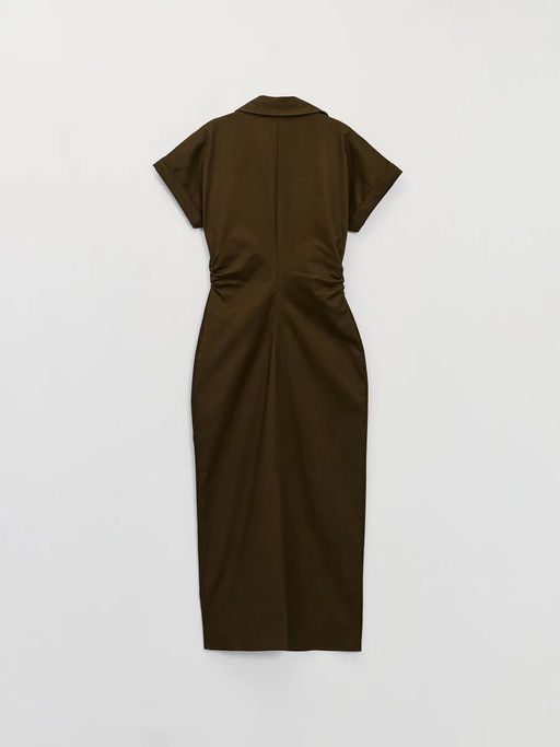 Платье миди из хлопка со сборками / Zarina