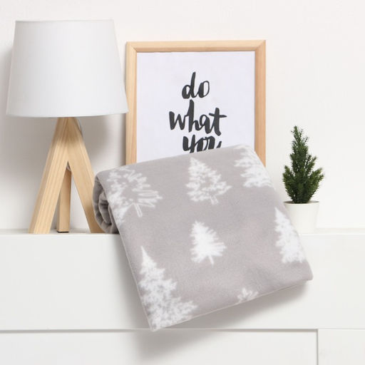 Плед флисовый новогодний Экономь и Я. Ёлочки, 150?130 см, пл.160 г/м?