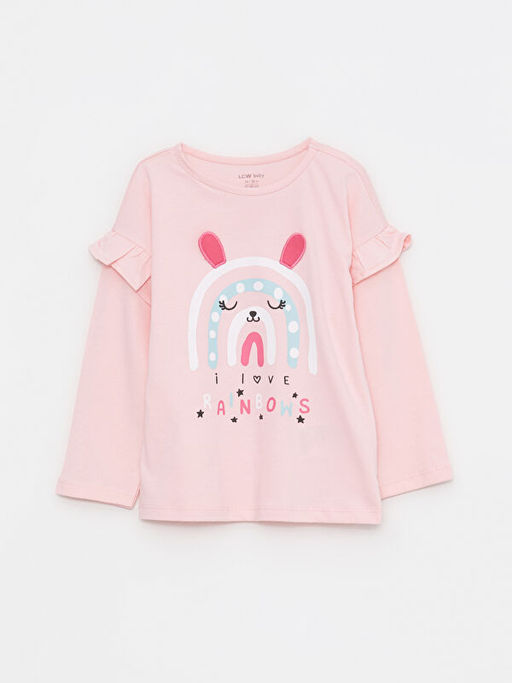 Bisiklet Yaka Uzun Kol Bask?l? K?z Bebek Pijama Tak?m? - Waikiki фото 2