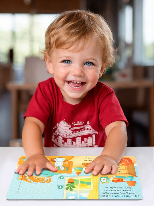 Картонная интерактивная книга «Мой день», 10 стр.