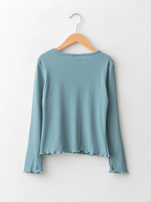 Bisiklet Yaka Basic Uzun Kollu K?z ?ocuk Ti??rt - Waikiki фото 2