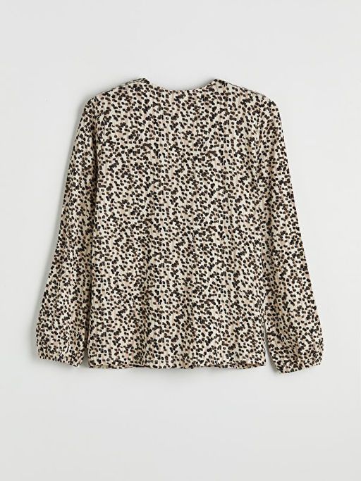 Bisiklet Yaka Desenli Bluz