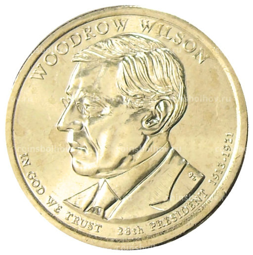 1 доллар 2013 года D США 28-й президент США Вудро Вильсон