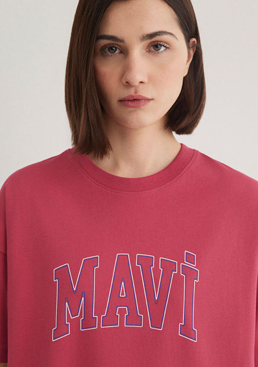Mavi Logo Bask?l? Pembe Tisort  фото 6