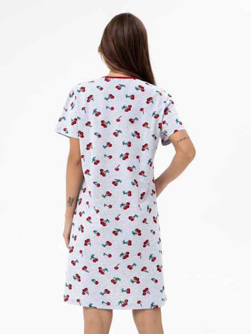 Халат хлопок 100%,серо-красный - Binita фото 7