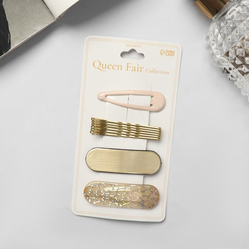 Цена за 3 шт. Невидимки для волос «Атлас», набор 9 шт., 5 см, золото