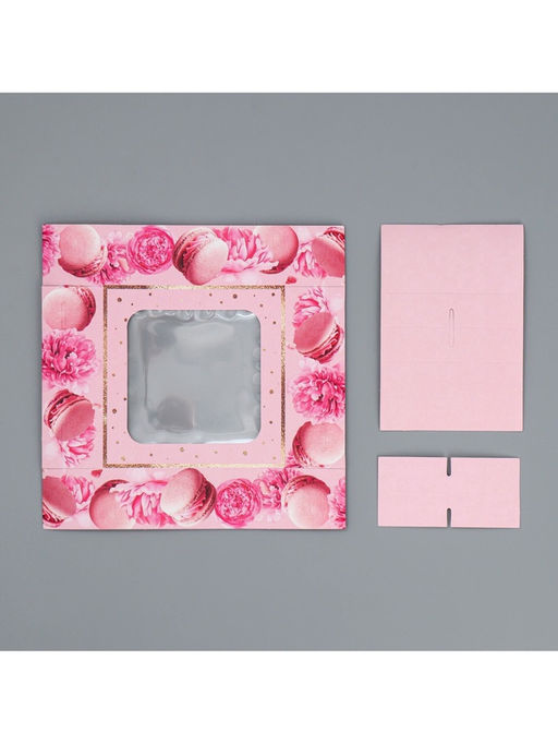 Цена за 5 шт. Коробка для конфет, кондитерская упаковка, 4 ячейки, «Present», 10.5×10.5×3.5 см