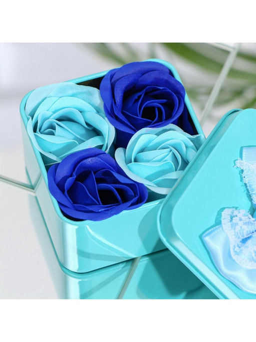 Мыльные розы, бирюзовые и синие, набор 4 шт. - SB BEAUTY фото 7
