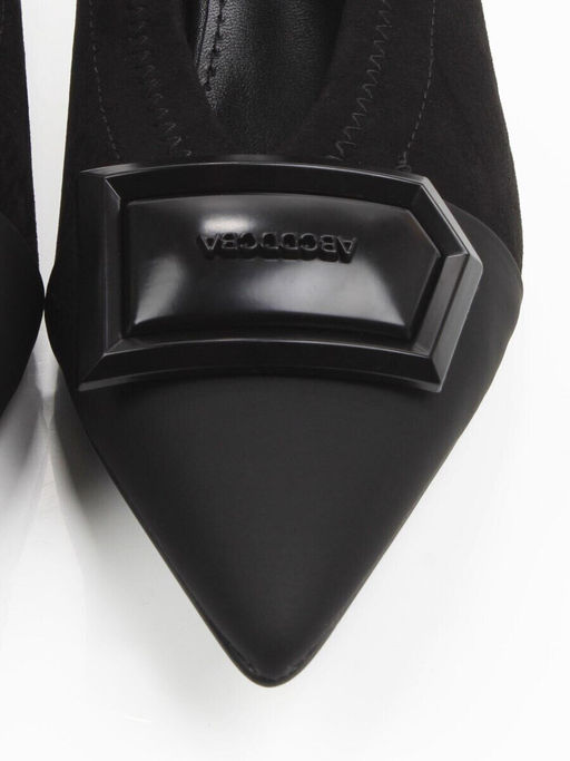 06-P1-7538 BLACK Туфли женские (замша-стрейч искусственная)