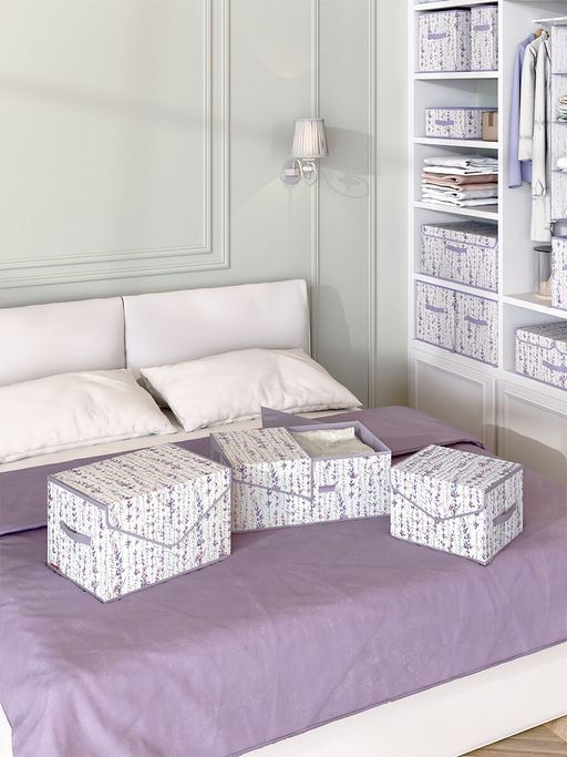 VAL HL-BOX-TS Короб стеллажный с крышкой, малый, 30*25*20 см, HERBARIUM LAVENDER, шт