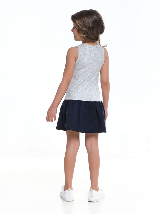 Платье комбинированное 22-7184 серый/синий - Mini maxi фото 2