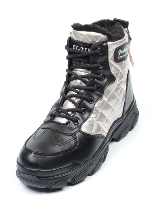 04-2221-4 BLACK Ботинки зимние женские (искусственные материалы)