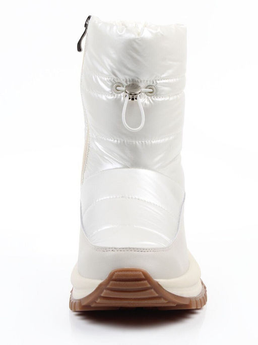 02-WA010-3M LT. BEIGE Сапоги "Дутики" зимние женские (натуральная кожа, курточная ткань, 100% шерсть)