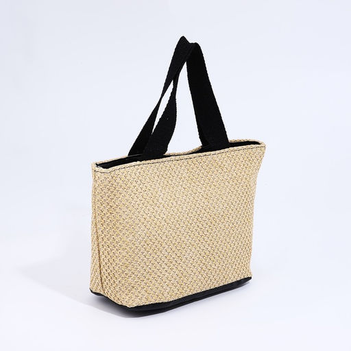 Сумка-тоут на молнии, цвет бежевый/чёрный - Simaland фото 4