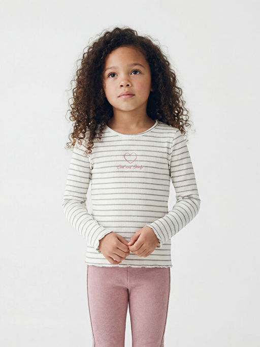 Bisiklet Yaka Simli K?z ?ocuk Ti??rt 2li