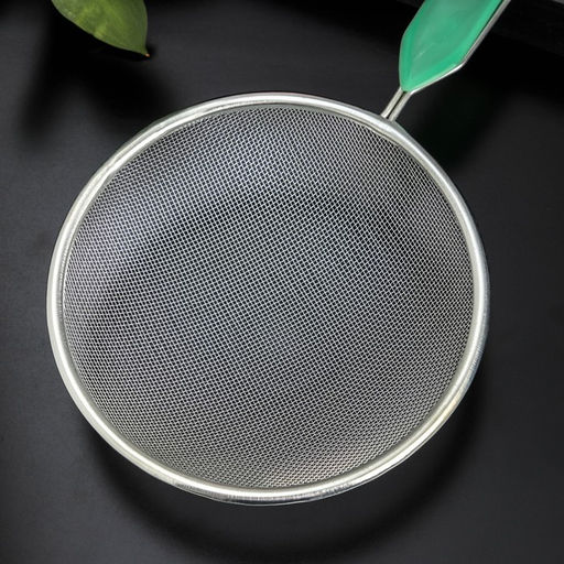 Сито с ручкой Доляна Хозяюшка, d=14 см, цвет зелёный  фото 2