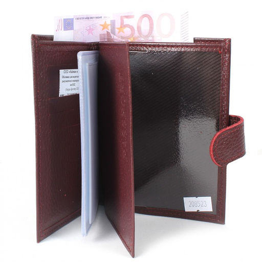 Обложка для авто+паспорт-Croco-ВП-1032 (с хляст, 5 внут карм, двойн стенка) натуральная кожа бордо флотер (120) 208523  фото 3