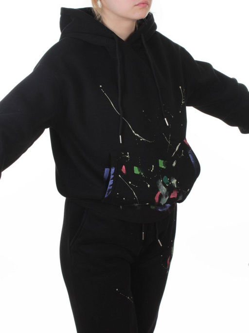 005 BLACK Костюм спортивный зимний женский (95% хлопок, 5% полиэстер)