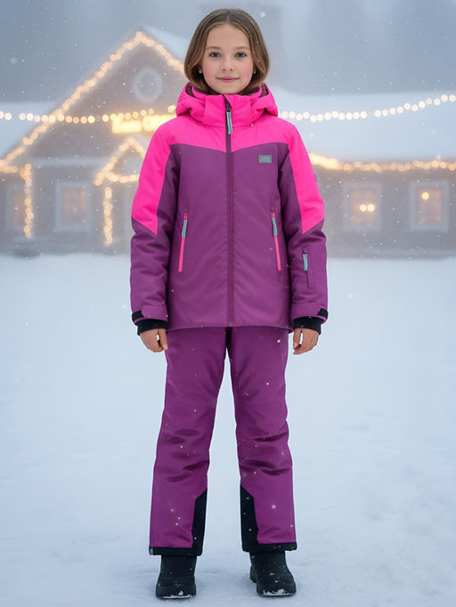 Горнолыжный костюм зимний для девочки розового цвета 9432R - Valianly фото 7