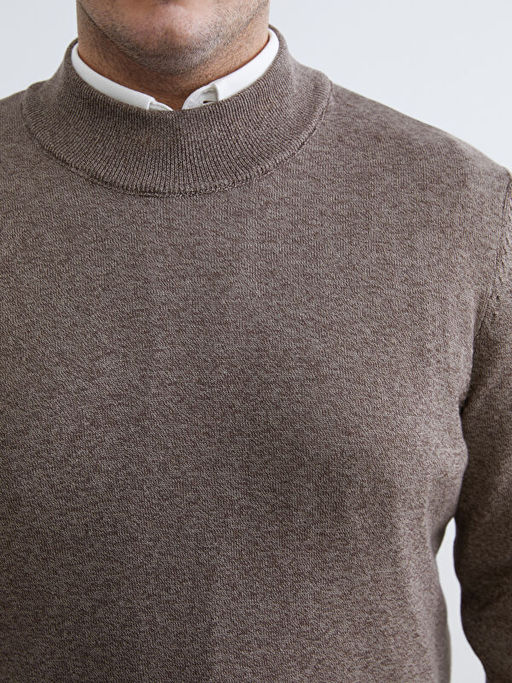 B?y?k Beden Yar?m Bal?k?? Yaka Erkek Triko Kazak