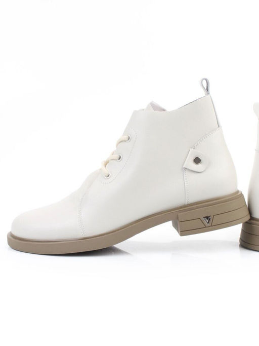 01-M43-19 LT. BEIGE Ботинки демисезонные женские (натуральная кожа)