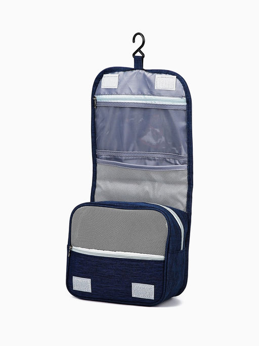 Косметичка-несессер на липучках, с ручкой, цвет синий